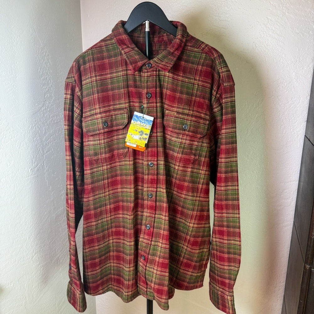 Orvis Plaid Flannel Shirt Jacket Shacket 100% Cotton Size XXL